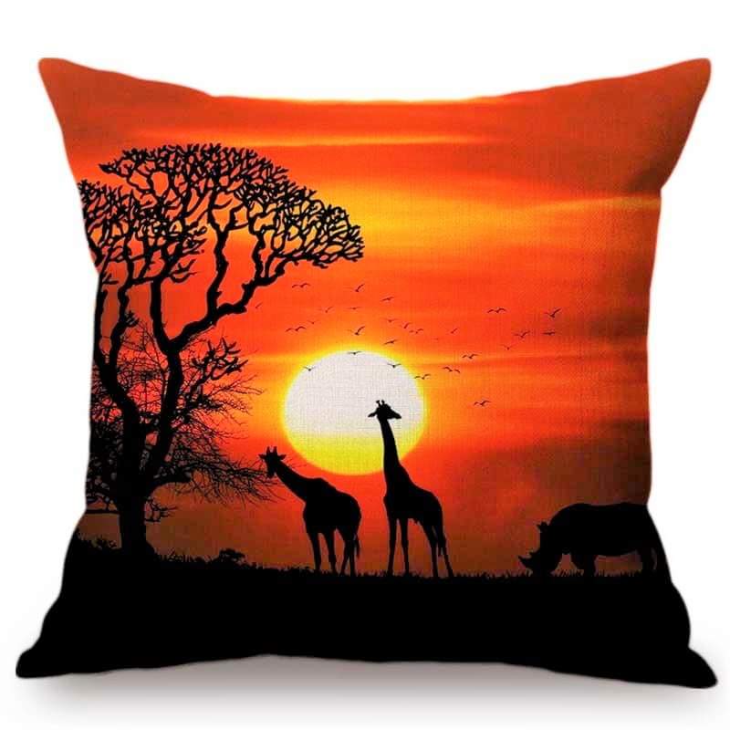 Safari Sunset Throw Pillow in Kenya