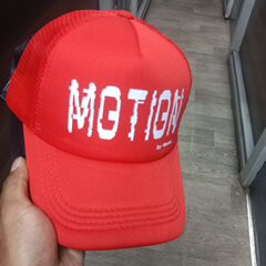 Red Motion Baseball Cap in Kenya