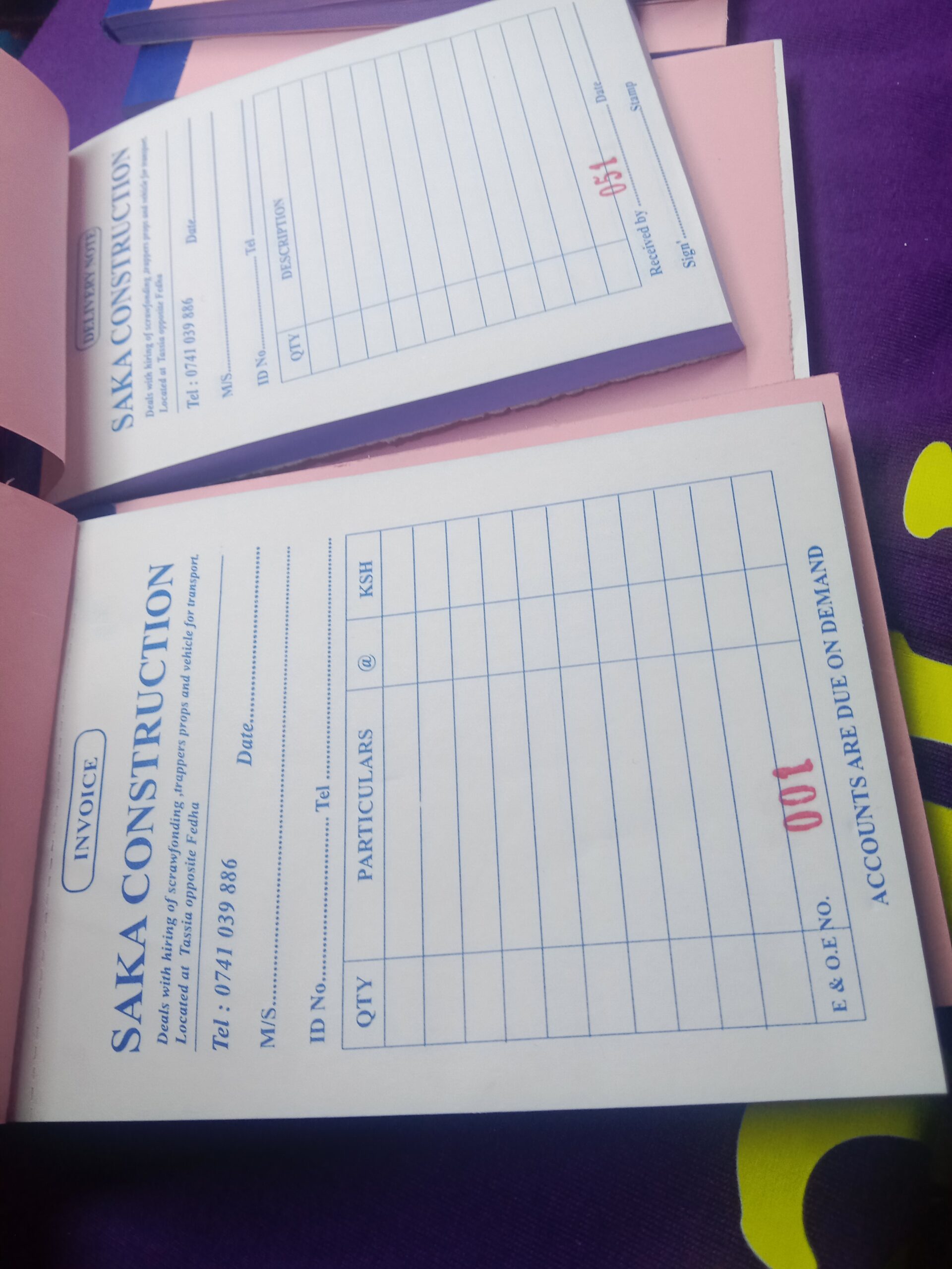 Carbon Copy Receipt Book in Kenya